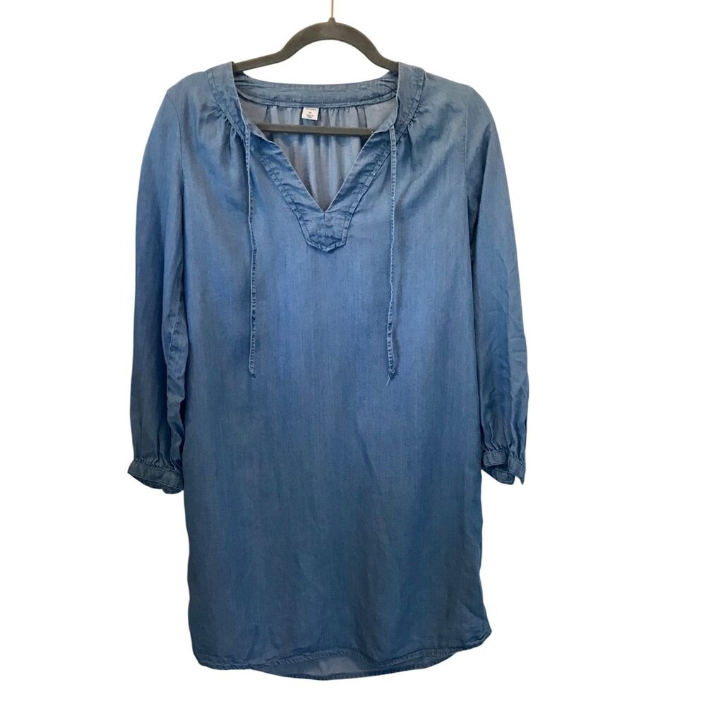 Old Navy Women's Chambray‎ Denim Long-Sleeve Shirt Dress Size XS Casual Coastal